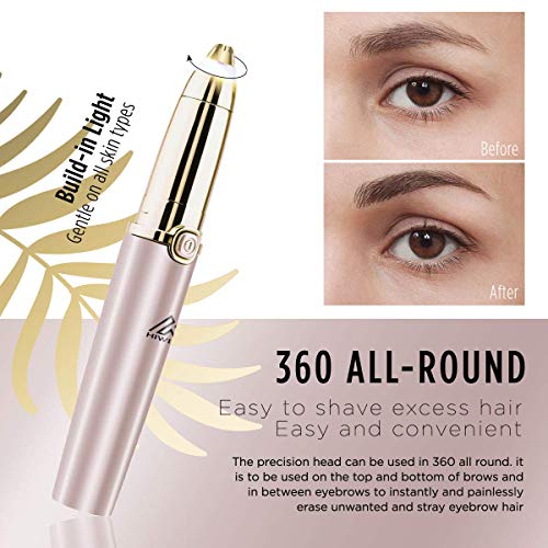 Eyebrow Hair Remover, Hiwill Electric Eyebrow Trimmer Painless Epilator for Women, Portable Eyebrow Hair Removal Razor