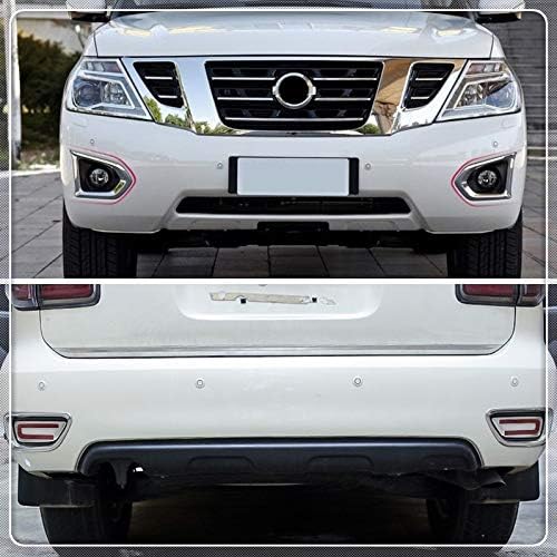 Car Matte front rear fog lamp light cover trim frame For Nissan Patrol Y62 2017 2018 car cover auto accessories