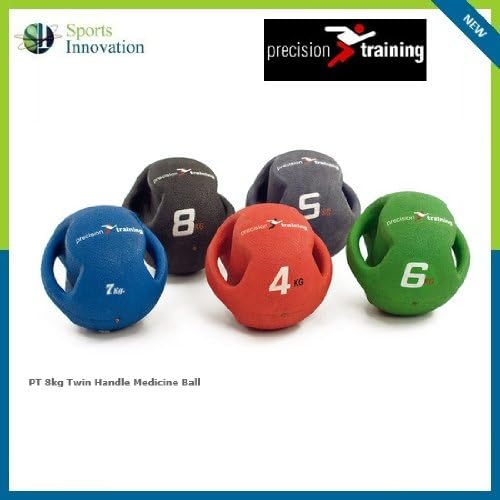 Precision Training 8kg Twin Handled Medicine Ball - Black by Prescision Training