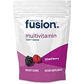 Bariatric Fusion Bariatric Multivitamin Soft Chew | Mixed Berry Fruit Flavor Chewy | Sugar Free Chewable Multivitamin Post Bariatric Surgery | Gastric Bypass and Sleeve | 60 Count | 1 Month Supply