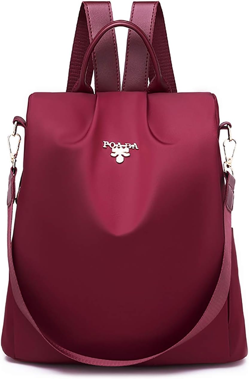 SPEEDEVE Women Anti-Theft Backpack Waterproof Handbag,Red