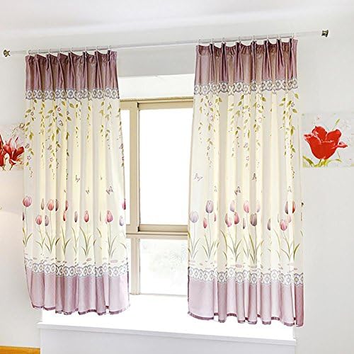 Yuan Futian Upscale polyester-cotton blend material Bedroom Darkening Window Curtain Panel printing Insulated Blackout Punching Drapes 1 Piece , b , 300cm200cm/118"78.7"