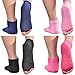 Beurlike Womens Toeless Yoga Socks Grips No Slip Skid Barre Pilates Socks Unisex (Black+Darkblue+Pink+Rose, 4PCS)