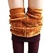 Tengo Women Winter Super Warm Thick Stretchy Gold Velvet Leggings Pants (One Size, Red)