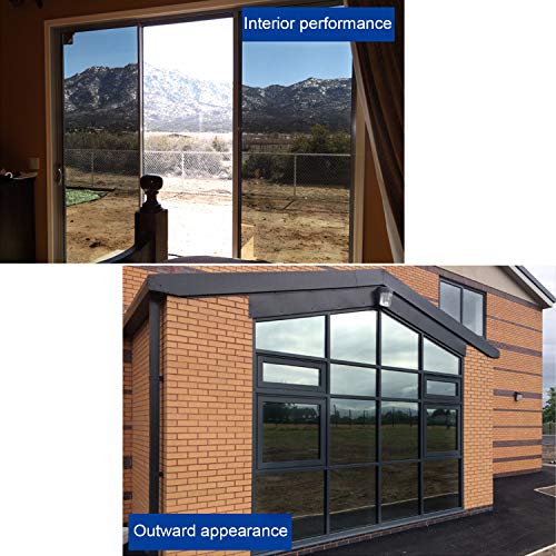 Blackout Reflective Window Film - 100% Light Blocking Static Cling, Heat Control Anti UV Window Tint for Privacy, Home Security, Heat Rejection and Day Sleeping (78.5 x 15.5 inch)