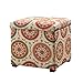 Homepop Home Decor | Classic Square Storage Ottoman with Lift Off Lid | Ottoman with Storage for Living Room & Bedroom, Suzani 17.50