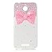 HTC Desire 510 Case - Mavis's Diary 3D Handmade Bling Crystal Lovely Pink Bow with Shiny Diamonds Clear Hard Case for HTC Desire 510 with Flower Dust Plug & Pink Stylus Pen