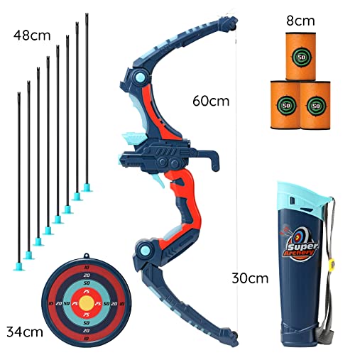 SainSmart Jr. Bow and Arrows Set for Kids 812 with 8 Suction Cups Arrows, Big Size LED Light Up