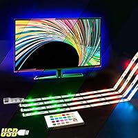 LED TV Backlight,ViLSOM Powered USB LED Strip Lights 6.56Ft for 40 to 60 Inch HDTV - Bias Lighting with 24 Keys Remote Control RGB Lighting