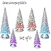 BANBERRY DESIGNS Christmas Tree LED - Set of 6 Acylic Xmas Trees with Painted Colorful Ornaments - Coloring Changing Tabletop Tree Decorations