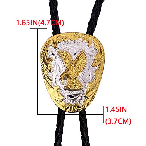 XGALBLA Bolo Tie with Golden Flying Eagle American Western Cowboy Necktie for Men