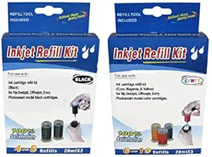 Ink Cartridge Refill kit Box for HP 67 HP 67xl Pigment BK & CMY Ink cartridges Ink for HP67XL Ink for HP Envy 6052 Envy 6055 Envy 6058 Envy 6075 Envy 6452 Envy 6455 Envy 6458 DeskJet 1255 2732 Printer