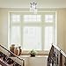 GLOBE Electric 61418 3-Light Semi-Flush Mount Ceiling Light Fixture, Brushed Steel, Clear Glass Shades, E26 Socket, Front Porch Lighting, Bulb Not Included