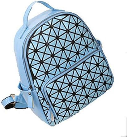Female geometric lattice sequin PU leather holographic female backpack