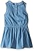 Calvin Klein Big Girls' Light Denim Dress with Eyelet Trim, Blue, 6