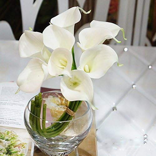 Katomi 10 stems of real touch artificial calla lilies ¡ … (ivory), 35cm - Image 3