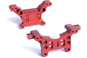 Oisunt 2p Aluminium Shock Tower Parts for Hyper GO/Jetwood/Bezgar/HAIBOXING/DEERC 1/16th RC Car Upgrades, Shock Mount Front Rear Repalcement Accessory (Red)
