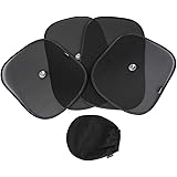 Amazon Basics Car Sun Shades with 120 and 100 GSM Polyester with Suction Cup for Darker Shadow - 2 Semi-Transparent (21" x 14