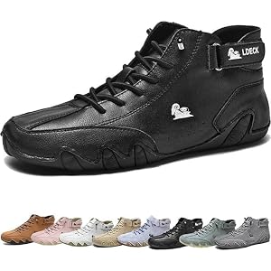 HHJTXWD Nevova Shoes for Men & Women, Nevoldeck Orthopedic Shoes, Slip-On Ankle Boots, Lightweight & Breathable Black - Men's