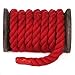 Ravenox Fms Natural Twisted Cotton Rope | (Red)(1/2 Inch x 100 Feet) | Made in The USA | Strong Triple-Strand Rope for Sports, Decor, Pet Toys, Crafts, Macrame & Indoor Outdoor Use