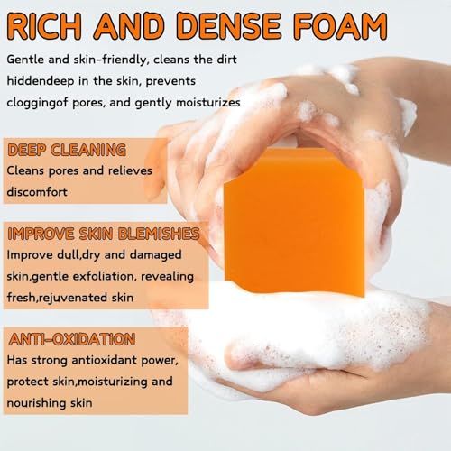 LBOYLOVE® Persimmon Goats Milk Soap,Natural Deodorant Persimmon Goat Milk Soap,Improve Body Odor Bar Soaps for Men & Women,Nourishing&Hydrating Natural Soaps(2PCS)
