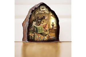 3D Mouse Hole Wall Sticker, Realistic Wall Decal Art, Waterproof Funny Room Decor for Bedroom