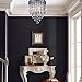 CO-Z Mini Crystal Chandelier with 3 Lights, Chrome Flush Mount Ceiling Light Fixture with Raindrop Crystals, Modern Ceiling Lighting for Hallway, Bedroom, Living Room, Kitchen, Dining Room