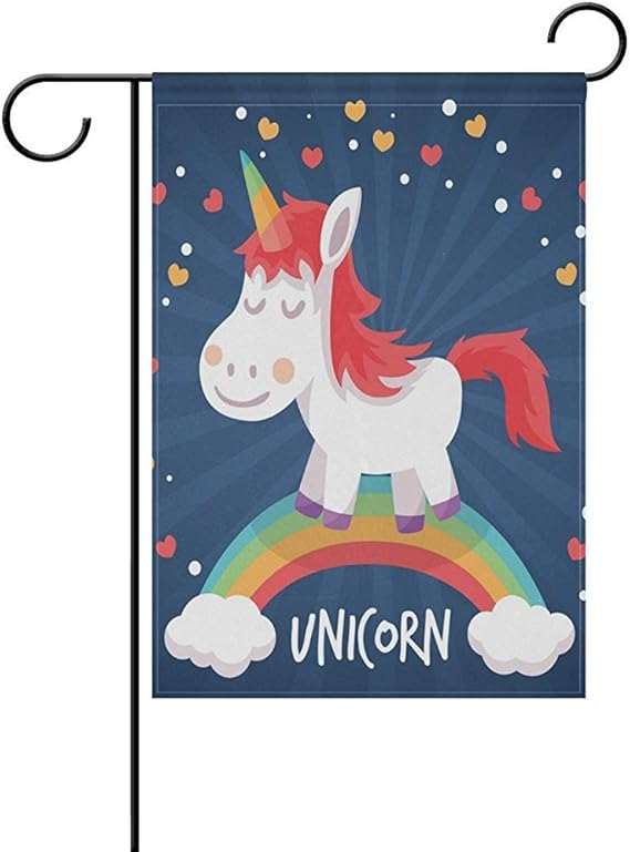 Archiba - Bandera Decorativa de jardín con diseño de Unicornio sobre el