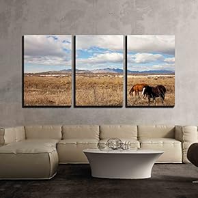 3 Piece Canvas Wall Art - Landscape at The Salt Lake in Salt Lake City Utah - Modern Home Art Stretched and Framed Ready to Hang - 16"x24"x3 Panels