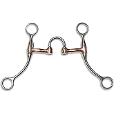 Centmehr Stainless Steel Western Horse Snaffle Bit - SS Correction Mouthpiece with Brass Barrels
