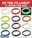 3Doodler Plastic Refills 1.75mm ABS 3D Pen Filament Also Compatible with Scribbler 3D Pen 240 Total Feet 20 Feet Per Color