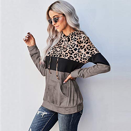 513SHJkvFNL iMixCity Sudadera con Capucha de Patchwork con Estampado de Leopardo para Mujer Sudadera con Capucha de Bloque de Color… iMixCity Sudadera con Capucha de Patchwork con Estampado de Leopardo para Mujer Sudadera con Capucha de Bloque de Color… - Imagen 5