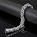 Denvosi Stainless Steel Bracelet Simple Magnetic Clasp Link Chain Punk Rock Biker Bangle for Men Length 8 inch