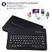 Galaxy Tab A 10.1 Case SM-T580/SM-T585 Keyboard Wireless Detachable Keyboard Magnetic Folio with Auto Sleep/Wake Multi-Angle Stand Slim Leather Protective Cover 2016 (Black)