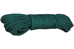 Fendawn Strive Dark Green Jute Rope - 4mm 20m (1/6 Inch x 65 Feet) Hemp Rope for Crafts, Gardening, DIY Festive Decoration, P