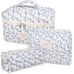 Makeup Bag Set, Quilted Makeup Bag, Large Floral