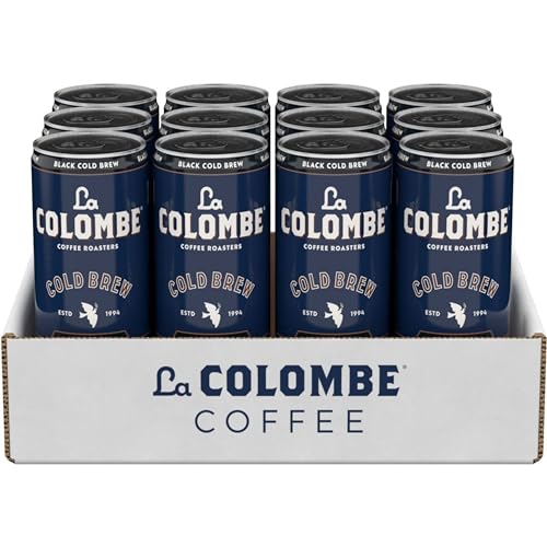 LA COLOMBE COFFEE, COLD BREW BLACK, UNSWEETENED, 11 FL OZ CANS (PACK OF 12), COFFEEHOUSE QUALITY, NATURAL SWEETNESS, SPECIALTY GRADE COFFEE BEANS, READY-TO-DRINK ON-THE-GO