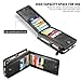 for Apple iPhone 6 Plus and Apple iPhone 6s Plus 5.5 inch Case, FLOVEME Vintage 2 in 1 Zipper Magnetic Wallet Leather 18 Card Slots Handbag Full Protection Flip Pouch Kickstand Cover Holder - Black