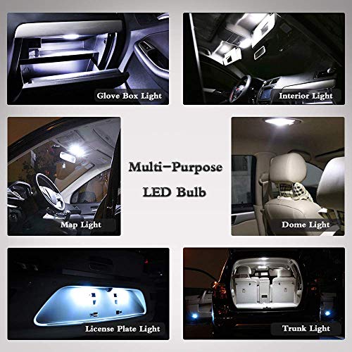 LEDKINGDOMUS 42mm 1.65 Inch 6SMD CANBUS Error Free Festoon LED Interior Map Dome Door Lights Bulbs 211-2 212-2 569 578 6411 (White)