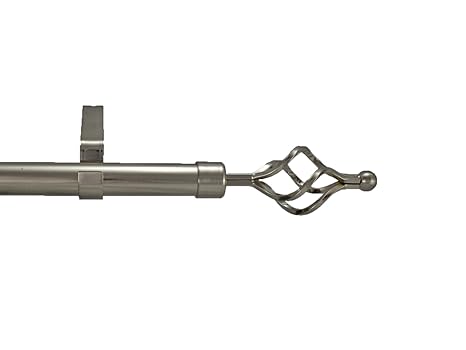 28mm Diameter Metal Eyelet Curtain Pole Twist Finials Lengths