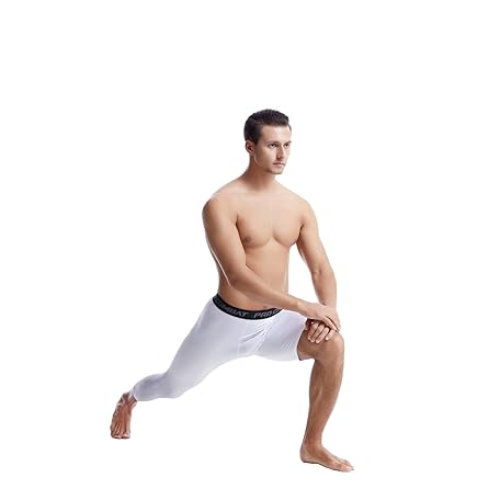 Basketball Compression Pants Roadbox Men's Basketball One Leg Tights, 1/2 Single Leg Compression Pants Sports Base Layer Leggings Underwear With Pocketsleft Single 1pack Black One Leg Compression Pants Basketball