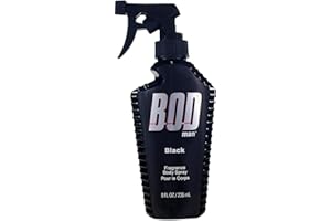 BOD man Black Fragrance Body Spray for Men, 8 Fl Oz