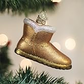 Old World Christmas Sheepskin Boot Glass Blown Ornament for Christmas Tree, Handcrafted Holiday Decoration, Fashion Collection