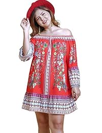 Umgee - Vestido de hombro para mujer, diseño floral