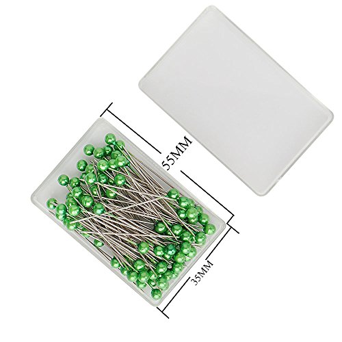 SUBANG 1200 Pieces Sewing Pins 38mm Multicolor Pearlized Head Pins for Dressmaking Jewelry Components Flower Decoration with Transparent Cases, 12 Colors - Thumbnail 3