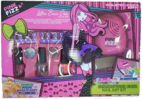 Best Accessory Group Pink Fizz Girls All-in-One Mega Glam Beauty - Kids Pretend Make Up - Non Toxic and Washable (Colorful Nails)