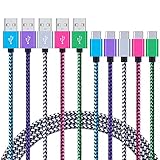 Type C Charger Cable, HUHUTA 5-Pack 6FT Nylon Braided USB C Fast Charging Cord Replacement for Samsung Galaxy Note 10 S10e S9 Note 9,LG V50 V40 G8 G7 ThinQ,Google Pixel 3a 3 4 XL,Moto Z4 G7 G8 Play