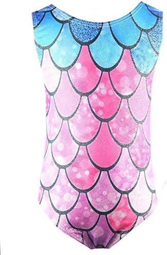 Tollder Girls Fancy Cute Gymnastics Leotards One-Piece Sparkly Biketard for Kids 2-9T