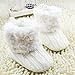 Voberry Baby Premium Soft Sole Anti-slip Warm Winter Infant Prewalker Toddler Button Snow Boots (6- 12months(12CM), White)