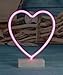 YiiY Pink Heart Shaped Neon Light Desk Table Lamp/LED Figurine Lamps Lights with Timers/Battery Operated Neon Sign for Nursery,Table Decorations,Kids' Room,Living Room,Bedroom (Pink-Heart)